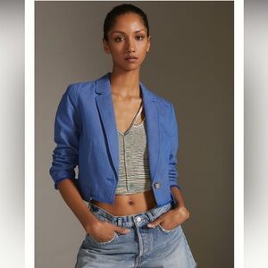 🔥🔥🔥NEW Anthropologie Cropped Button Blazer Jacket